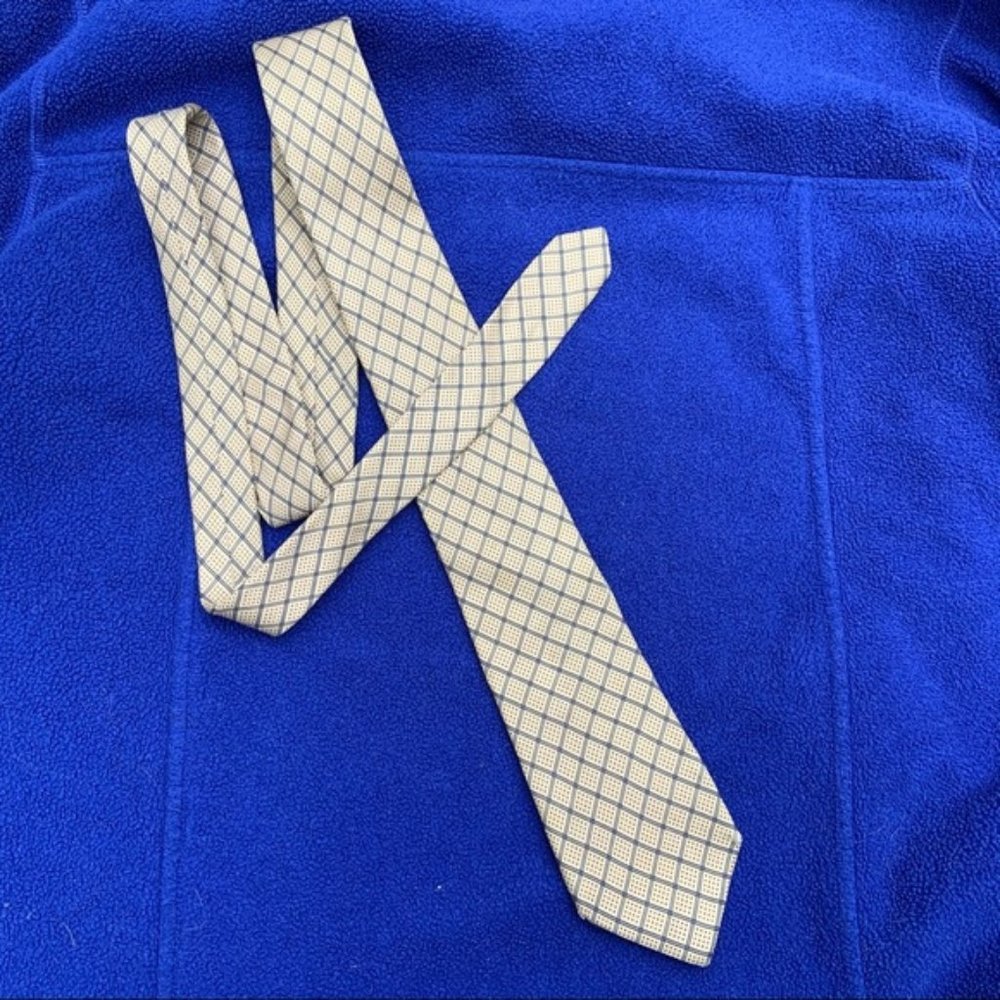 Vintage Yves Saint Laurent YSL Silk Tie Cream Patterned